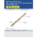 Paq c/5 Broca con cobalto de acero de alta velocidad métrica de 11 mm zanco recto Surtek