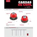Carda copa ondulada alambre fino de acero inoxidable 5" x 0.30 mm con rosca M14 Urrea