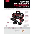 Juego de rotomartillo y atornillador de impacto a batería Litio-ion 18 V, 3 piezas Urrea