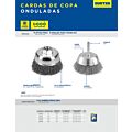 Carda copa ondulada alambre fino acero inoxidable 1/2" x 0.20 mm con zanco 1/4" Surtek