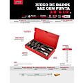 Juego de dados con punta hexagonal en pulgadas cuadro de 3/8" y 1/2", 10 piezas Urrea