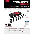 Juego de dados de impacto cuadro de 1/2", en pulgadas en caja, 19 piezas Urrea