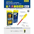 Paq c/6 Juego de destornilladores con mango amarillo dieléctricos 1000 V combinados, 5 piezas Surtek