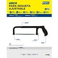 Paq c/3 Arco de segueta ajustable con mango de plástico 8", 10" y 12", 12"-19" Foy