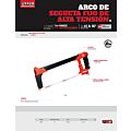 Arco de segueta de alta tensión fijo con mango bimaterial 12", 16" Urrea