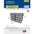 Gabinete superior color gris 3 gavetas 21" Surtek