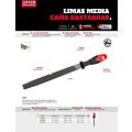 Lima media caña bastarda con mango bimaterial 10" Urrea