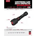 Linterna de LED anti impacto recargable de 800 lm Urrea