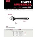 Llave ajustable fosfatizada 12" Urrea