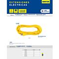 Extensión eléctrica uso extra rudo aterrizada color amarillo, 8 m Surtek
