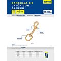 Paq c/12 Bandola de latón con gancho 1" Surtek