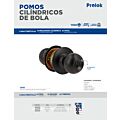 Pomo cilíndrico bola función baño, acero negro, llave estándar Lock