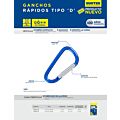 Paq c/12 Gancho rápido de aluminio 6 x 60 mm Surtek