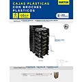Cajas portaherramientas plásticas color negro con broches plásticos y charola 19", 15 pz Surtek