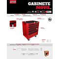 Gabinete móvil 5 gavetas 27" manija color negro seria IN Urrea