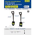 Paq c/3 Pala con mango de plástico cajuelera, cuadrada Surtek
