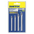 Juego de brocas para vidrios y azulejos de acero con cabeza de carburo de tungsteno, 4 pz Surtek